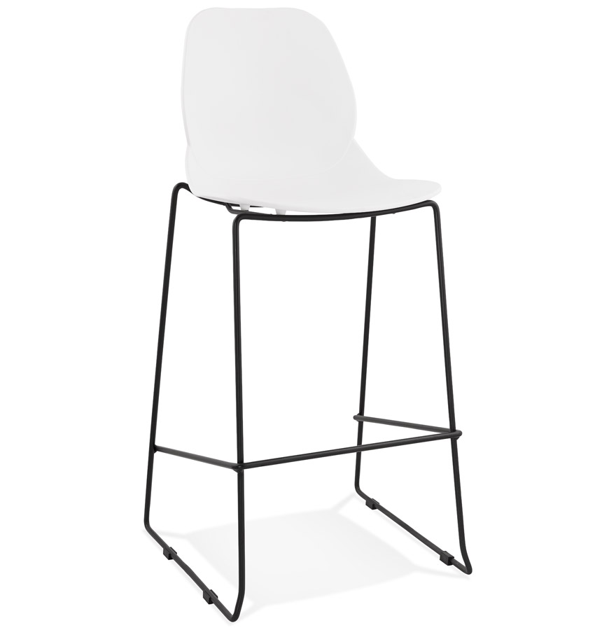 Alterego Bar Stool BERLIN Frame Color Black Seat White