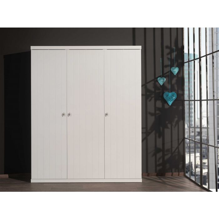 Robin 3 door wardrobe white