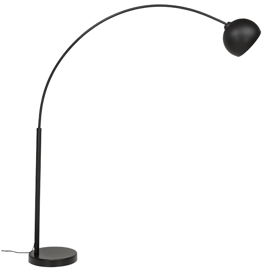 Lampadaire design métal arqué noir mat Greysen