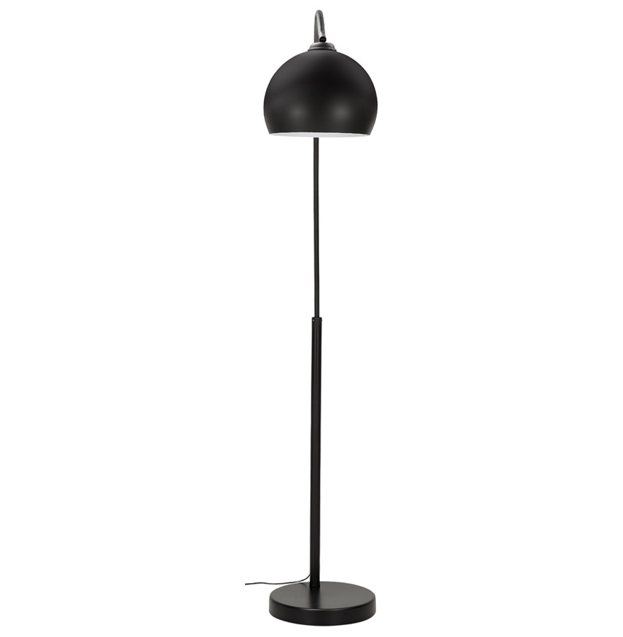 Lampadaire design métal arqué noir mat Greysen