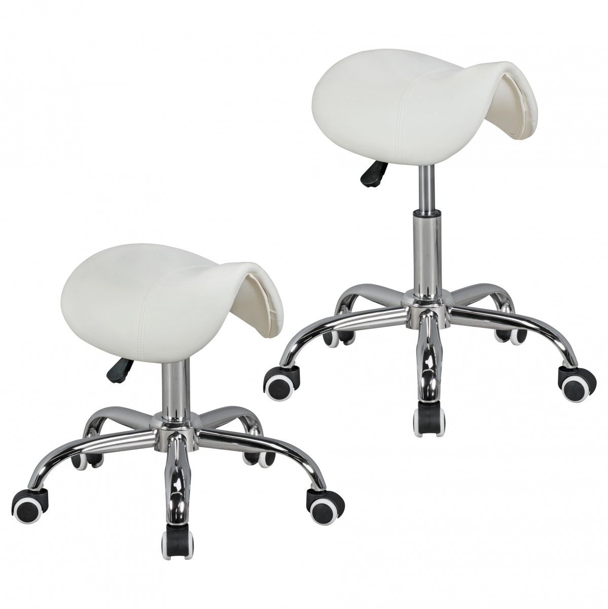 Tabouret selle Curve blanc réglable en hauteur