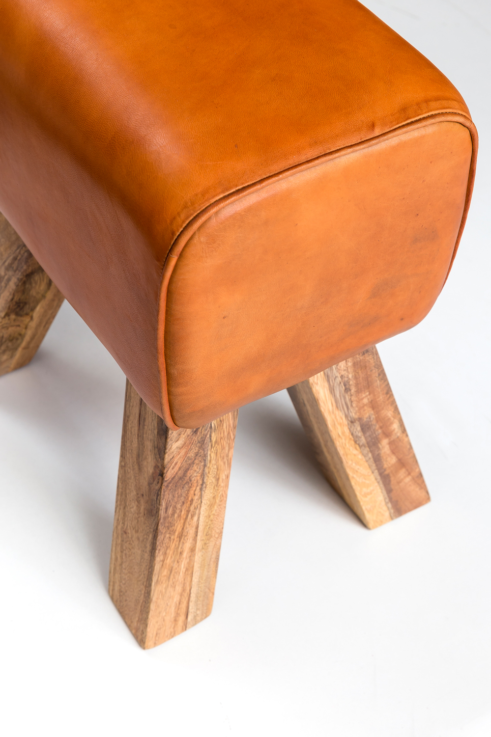 Design seat stool brown 40 x 30 x 47 cm upholstery stool leather stool