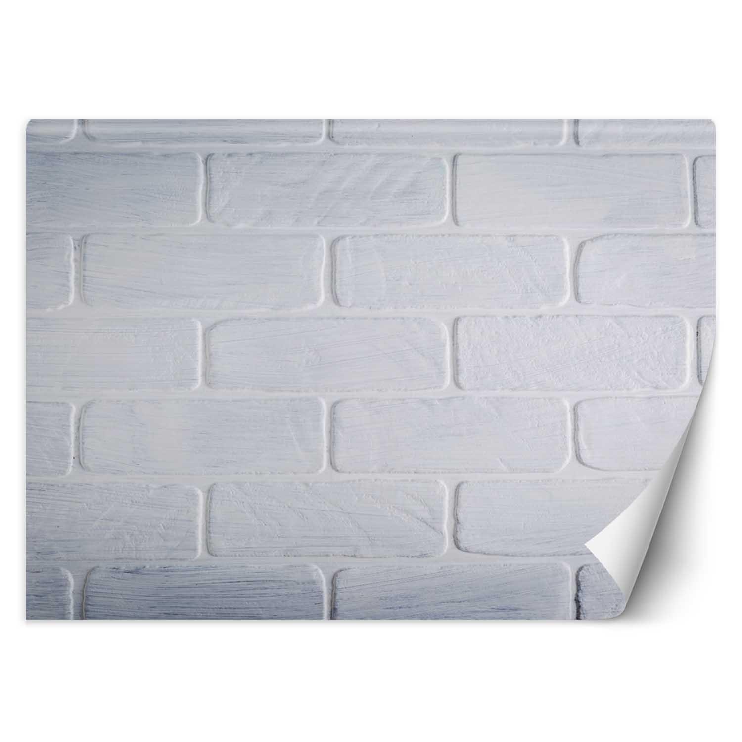 100cm decorative wall mural in white brick pattern canvas