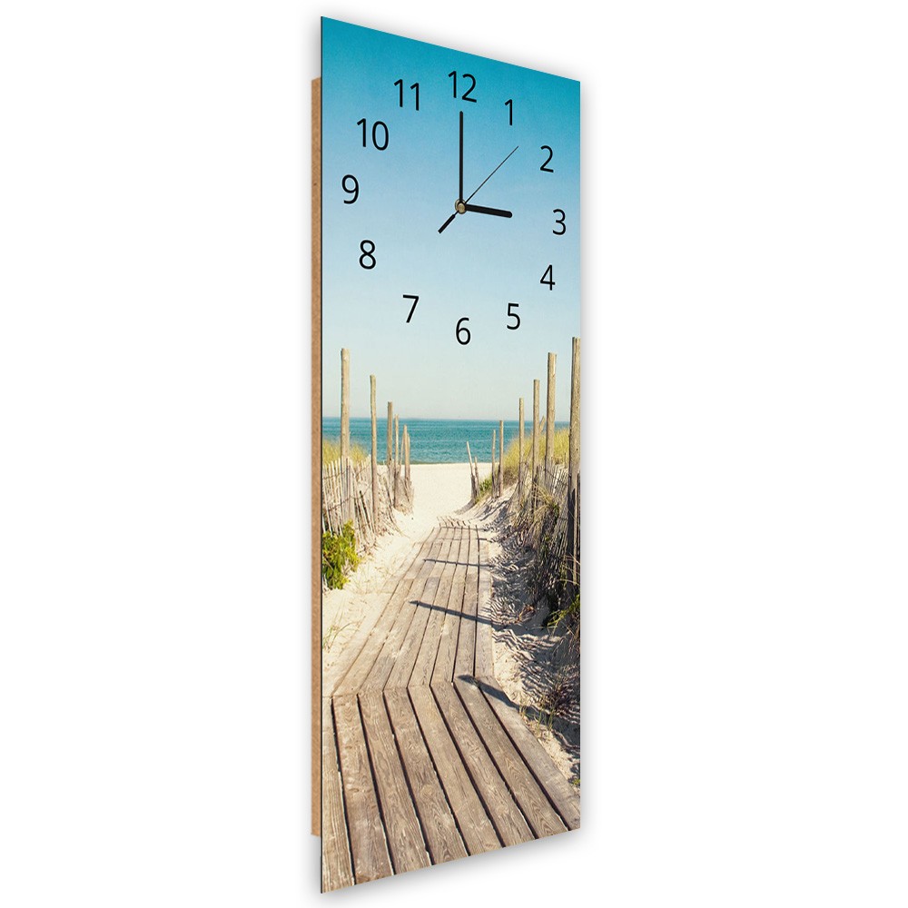 Classic fiberboard and paper wall clock with beach design