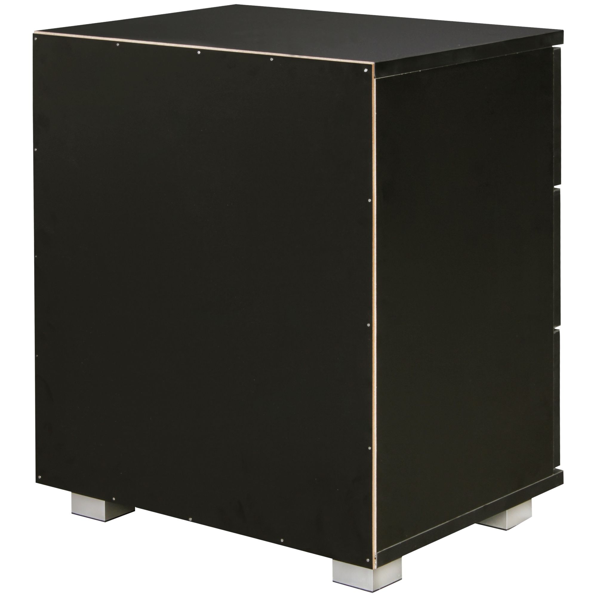 Nina wood night console with 3 drawers black design nightstand 45 x 54 x 34 cm