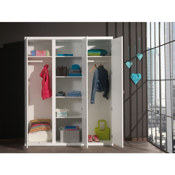 Robin 3 door wardrobe white