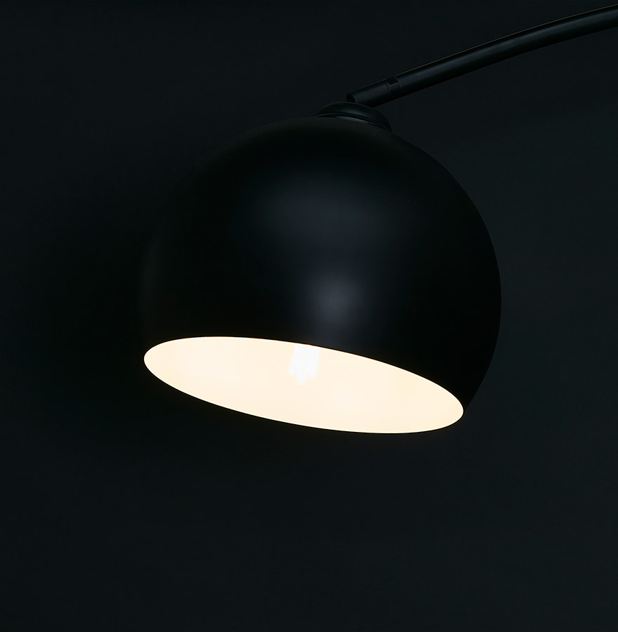 Lampadaire design métal arqué noir mat Greysen