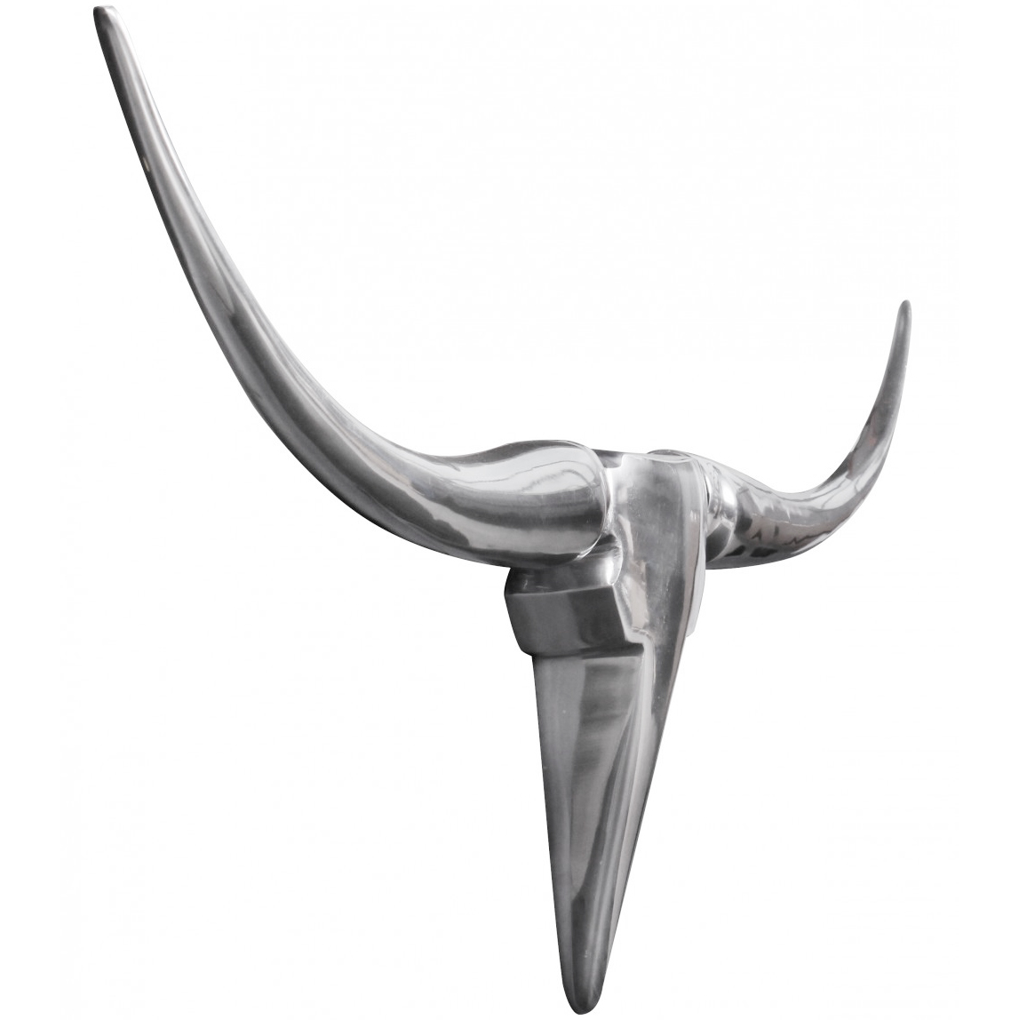 Wohnling deko geweih bull m aluminium design hörner 100cm wanddekoration silber