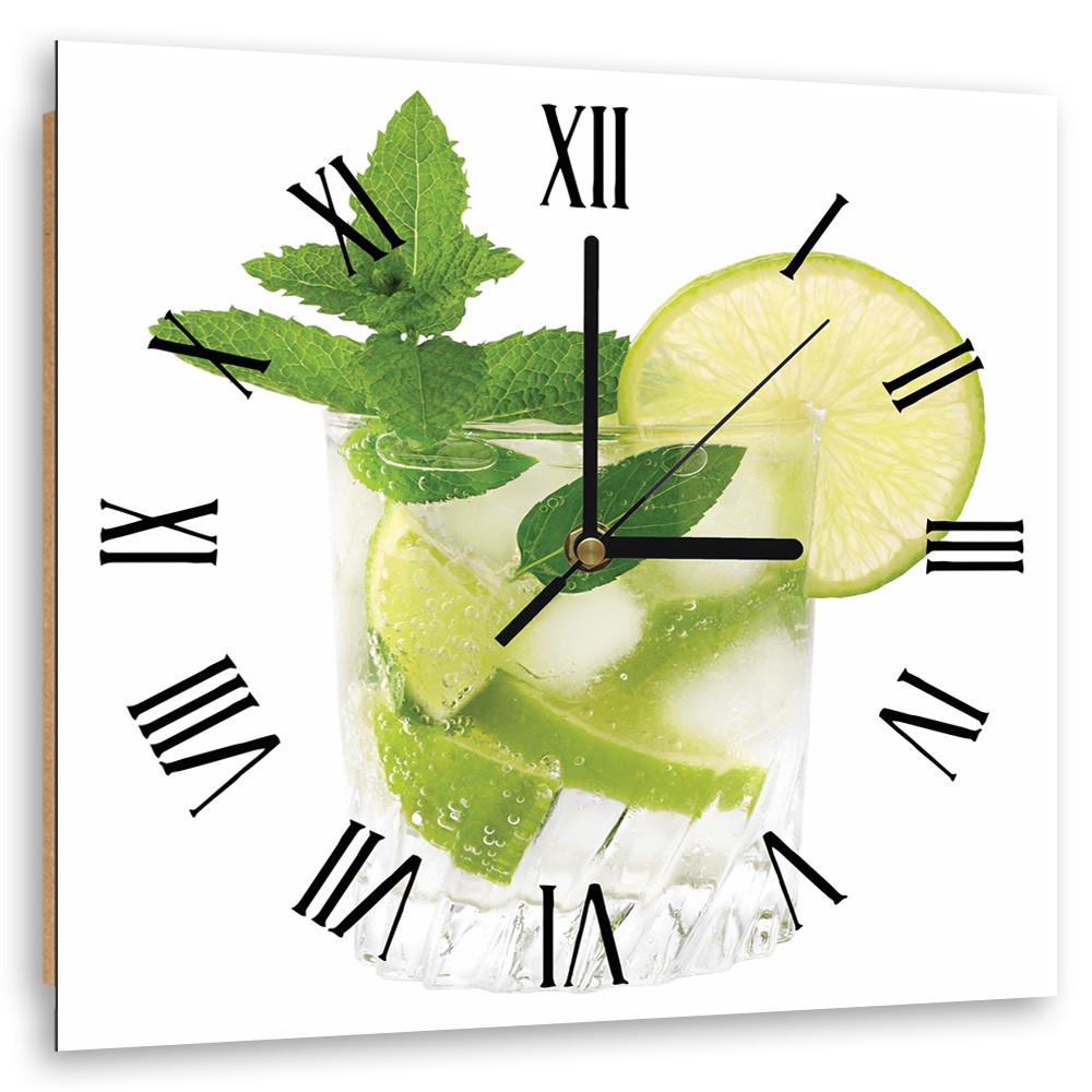 Classic fiberboard wall clock with a green color finish