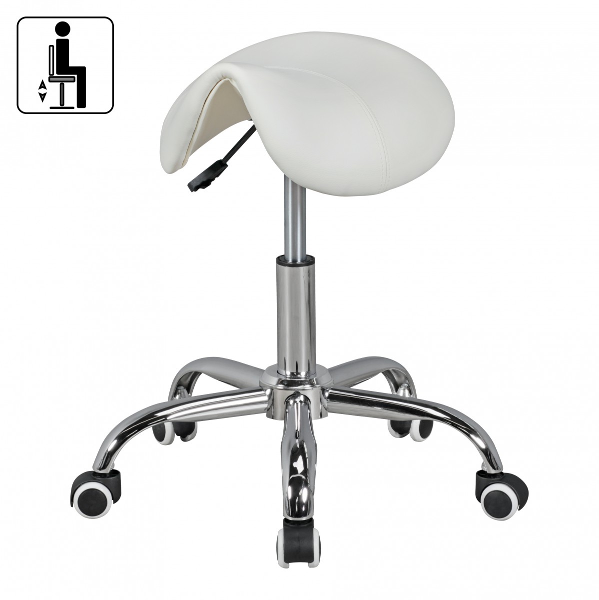 Tabouret selle Curve blanc réglable en hauteur