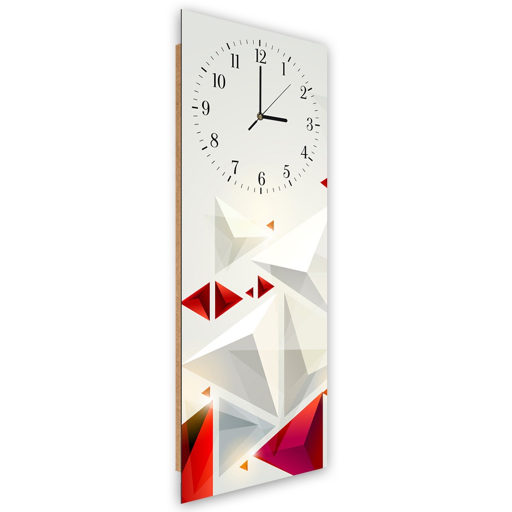 Classic fiberboard and paper wall clock with gray and red color finish