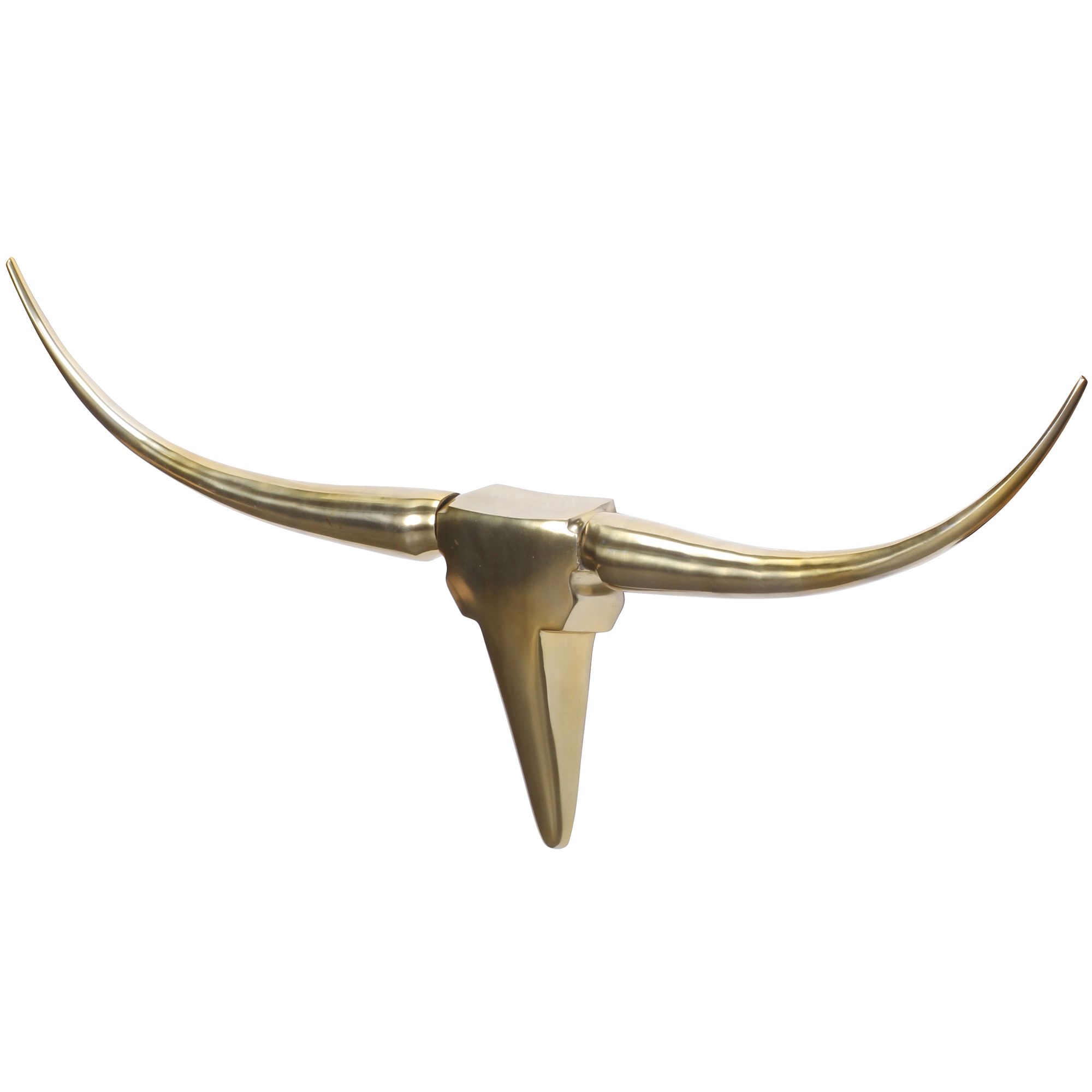 Wohnling deko geweih bull m aluminium design hörner 100cm wanddekoration gold