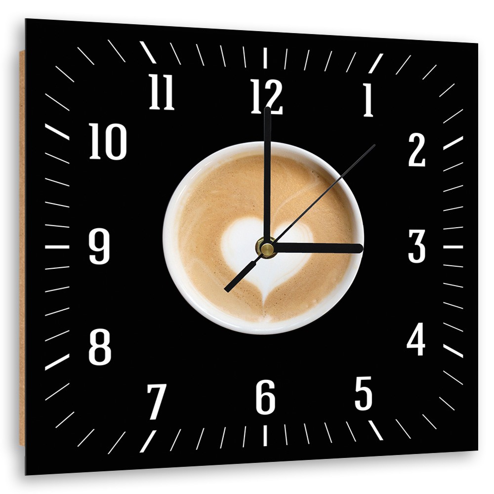 Classic fiberboard wall clock with beige and black color finish