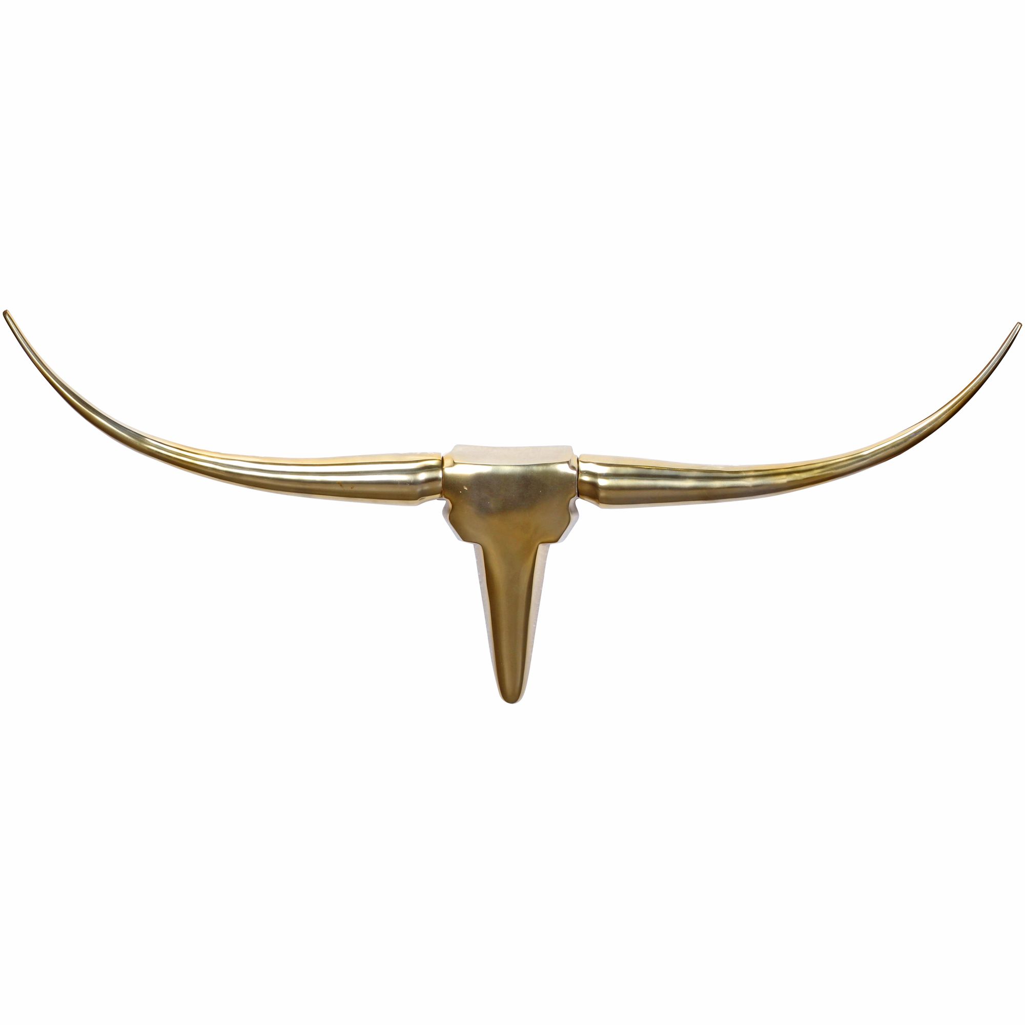 Wohnling deko geweih bull m aluminium design hörner 100cm wanddekoration gold