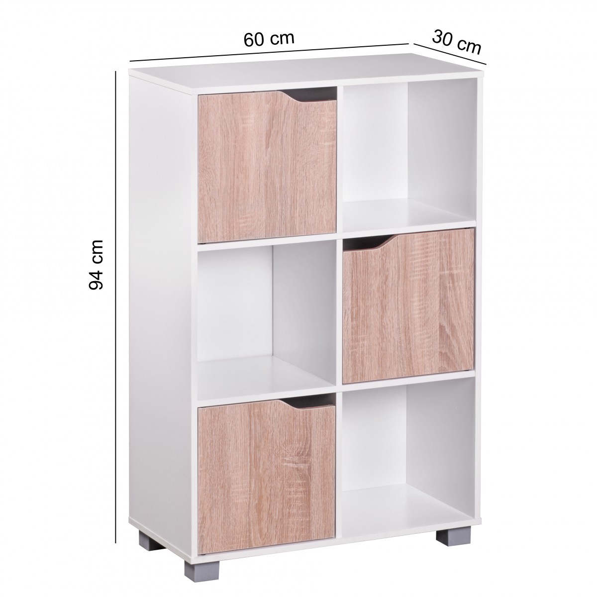 Wohnling bücherregal massa holz weiß türen sonoma standregal regal büroregal