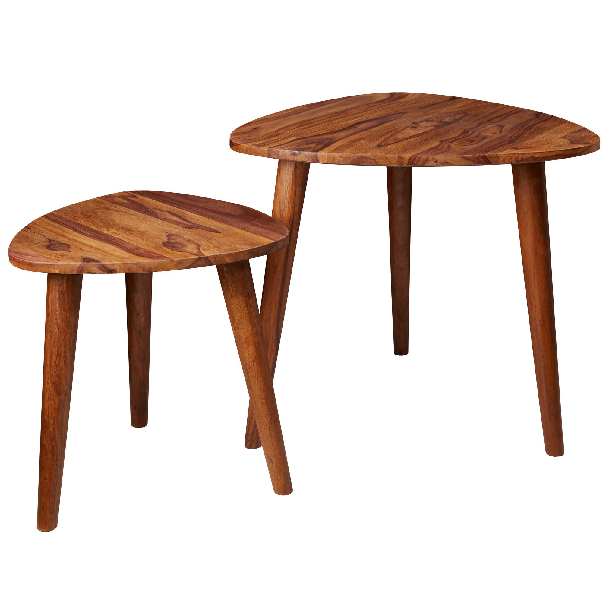 Design nesting table wl5.574 sheesham solid wood side table set of 2 small