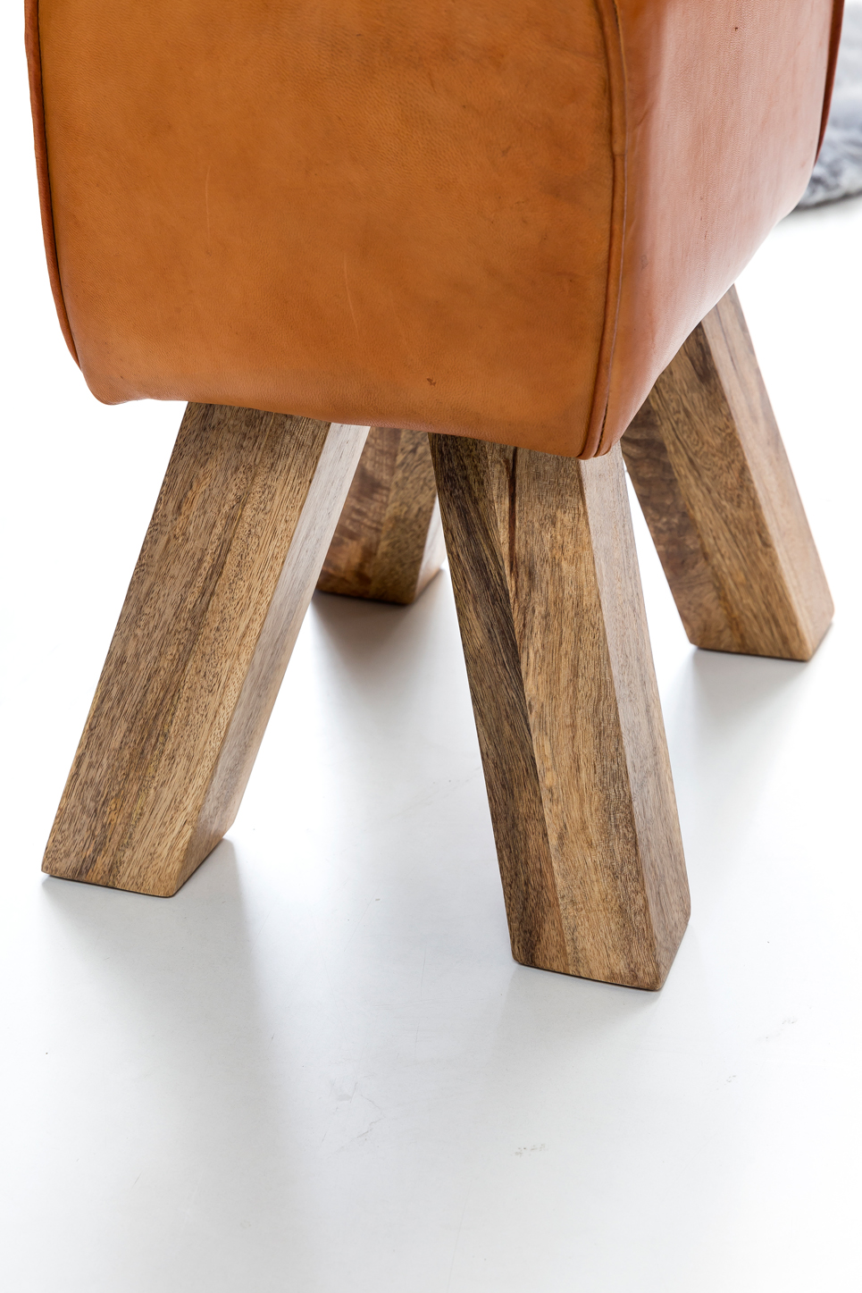 Design seat stool brown 40 x 30 x 47 cm upholstery stool leather stool