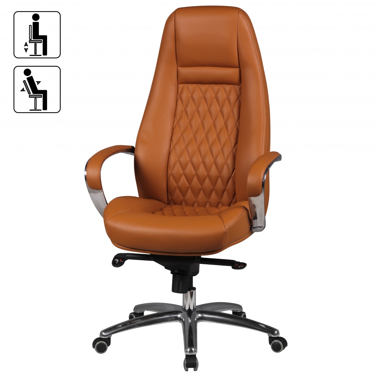 Chaise de Bureau Austin Cuir Véritable Caramel