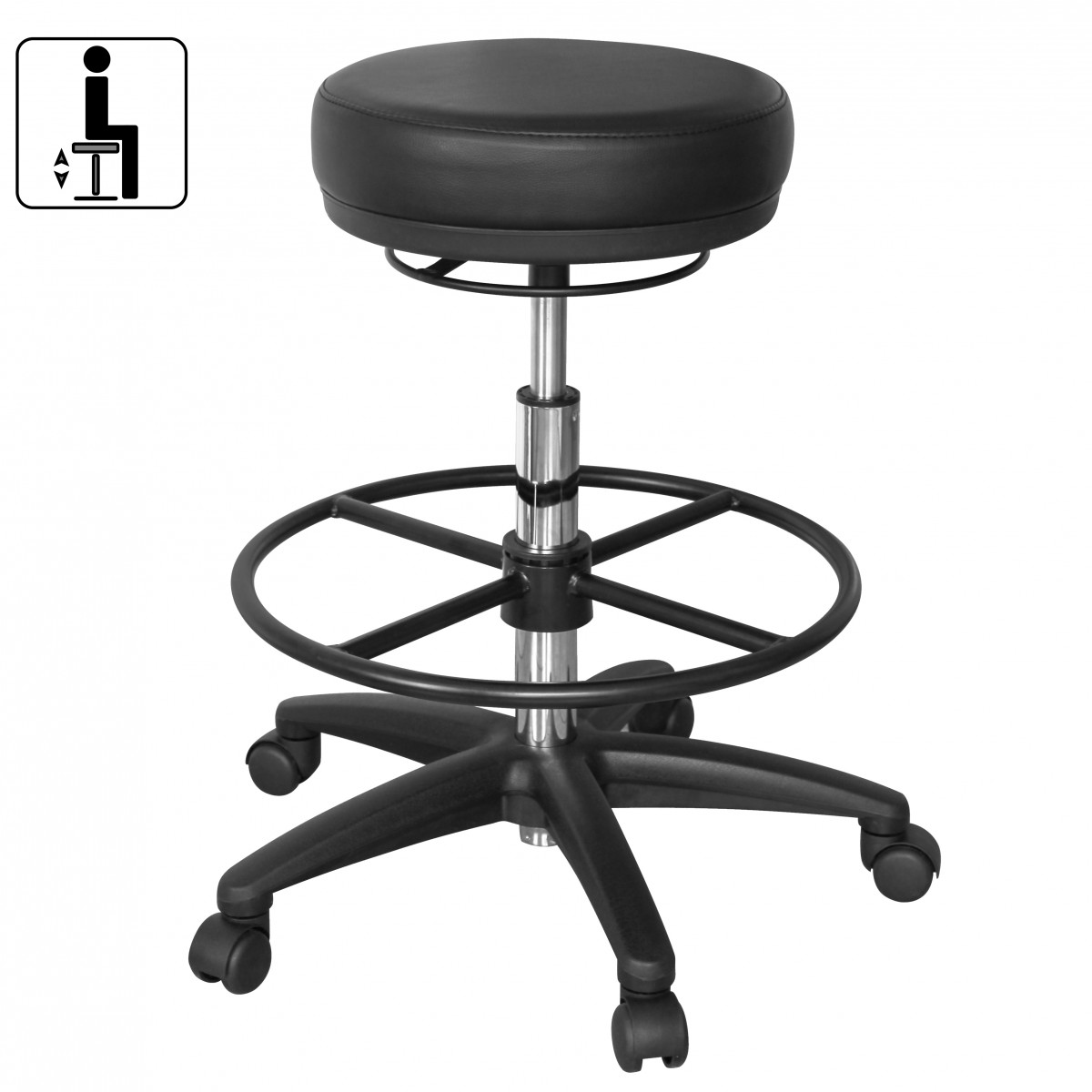 Tabouret de travail Roland Noir