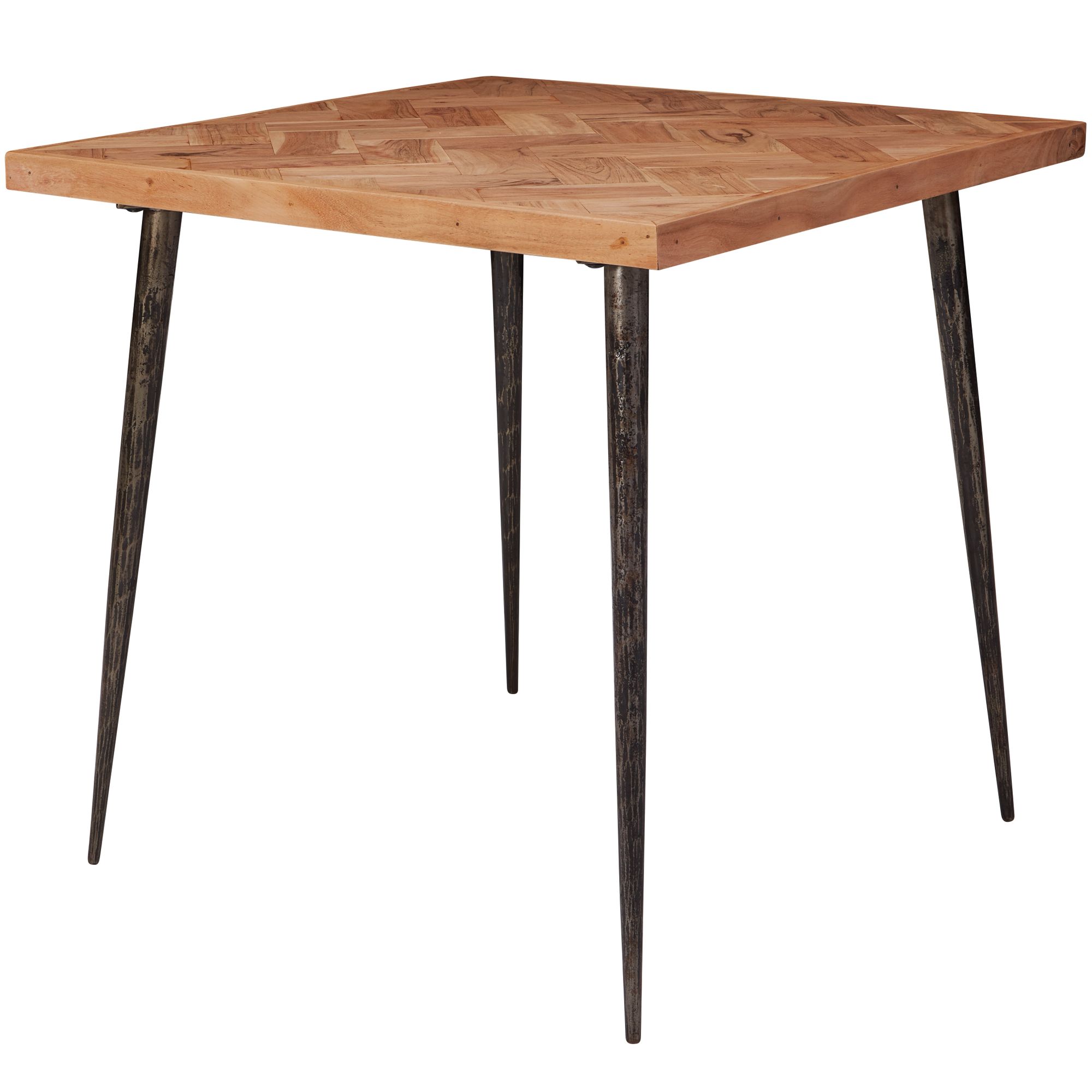 Table à manger lodi 80x76x80 de bois massif acacia / métal industriel