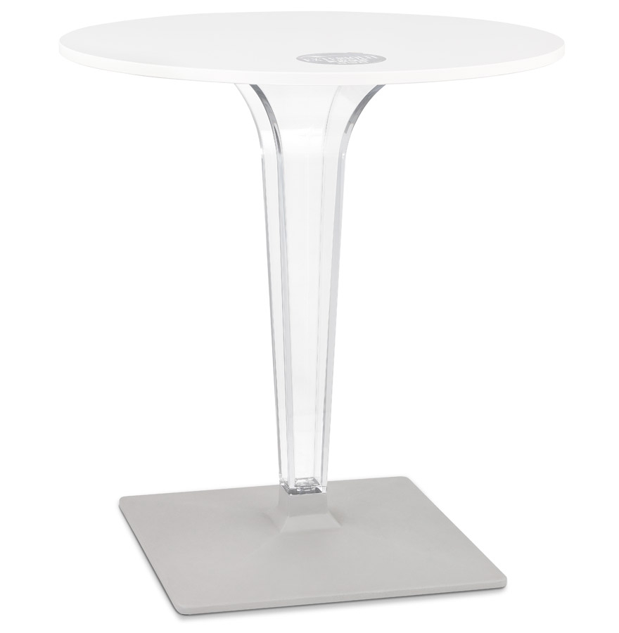 Alterego Dining Table LIMPID Frame Color Transparent Tabletop White Design Round