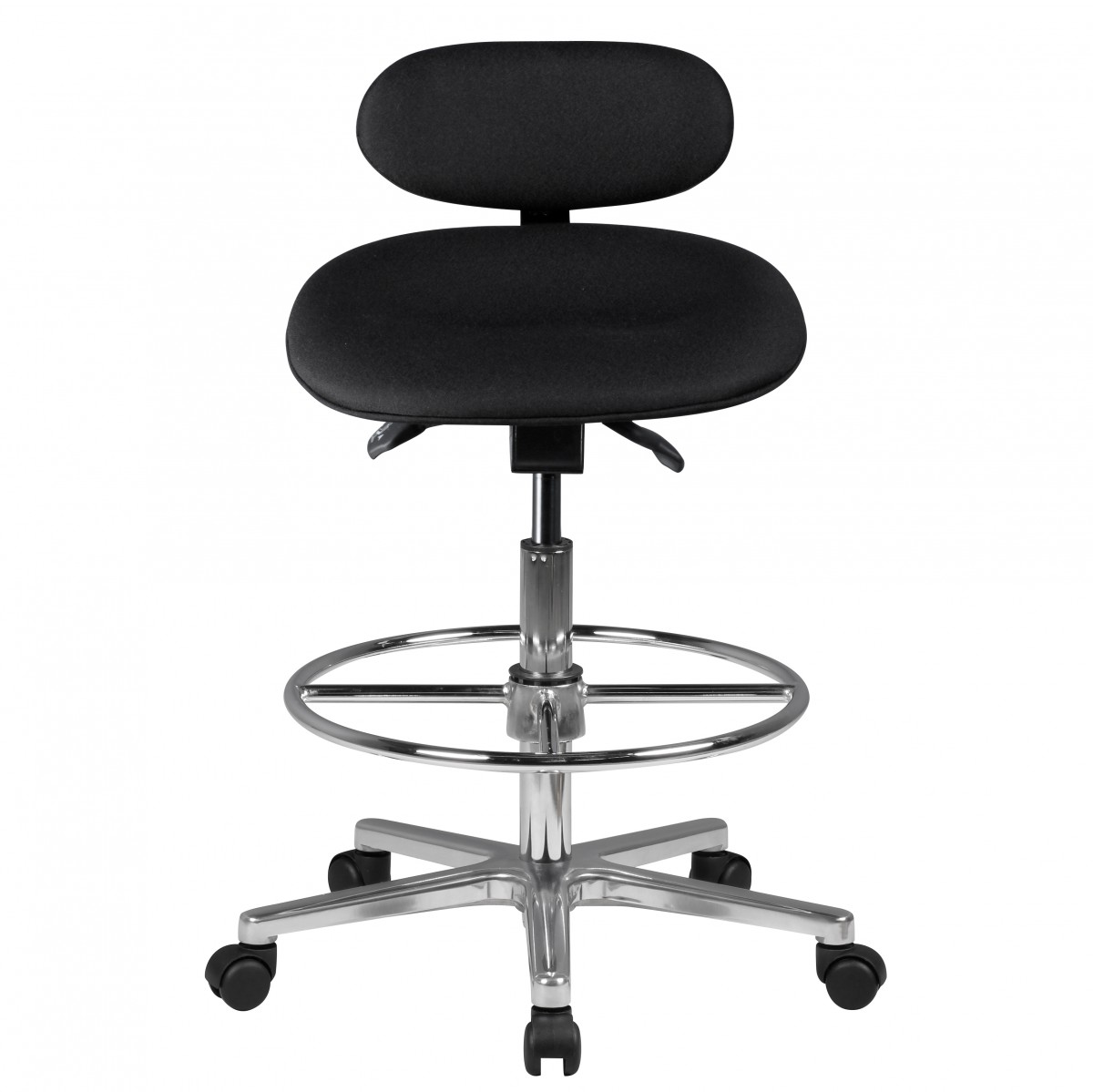 Work stool louisiana fabric cover black swivel stool height-adjustable backrest