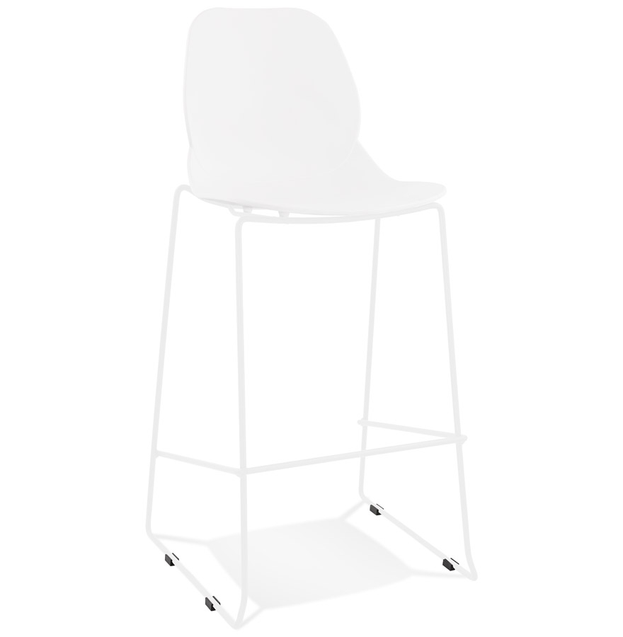 Alterego Bar Stool BERLIN Frame Colour White Seat White