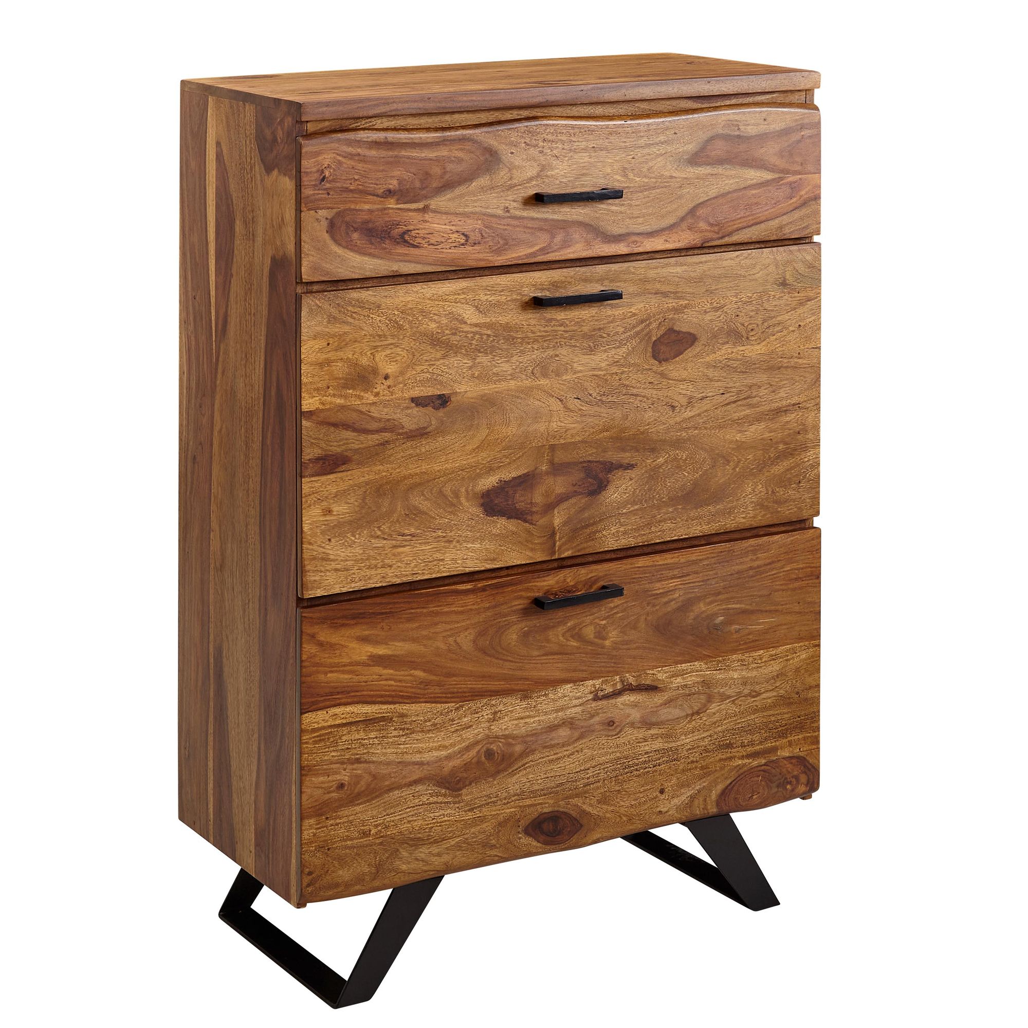 Wohnling kommode 80x120x41,5 cm holz massiv highboard anrichte schubladenkommode