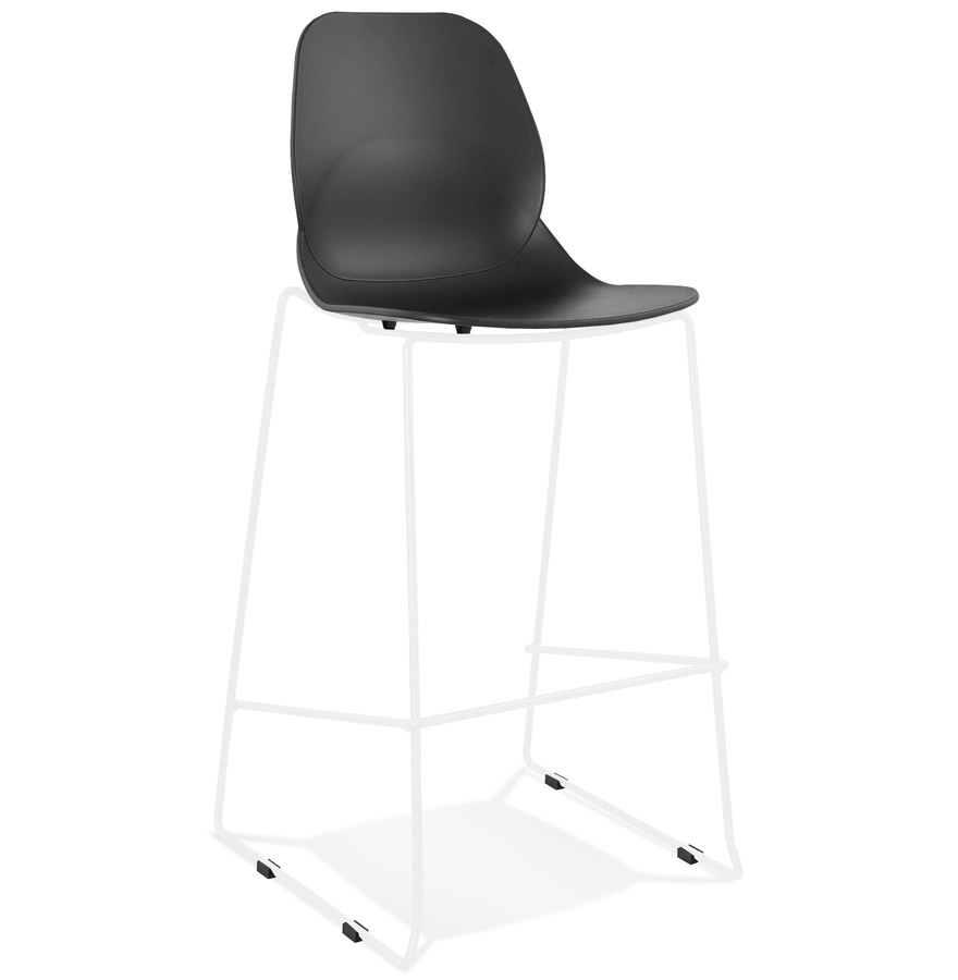 Alterego Bar Stool BERLIN Frame Colour White Seat Black