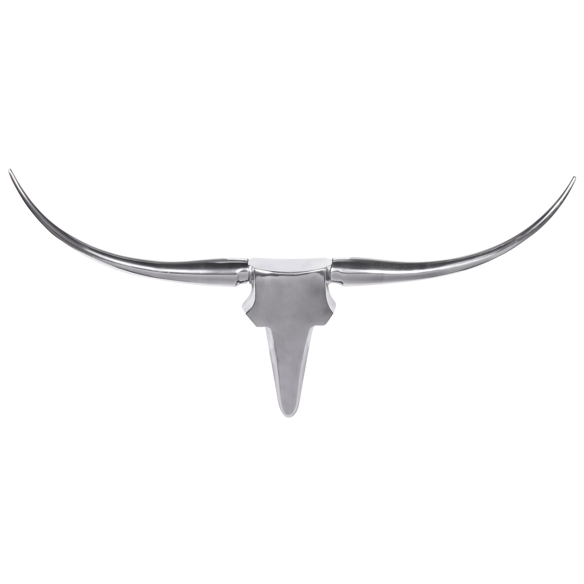 Wohnling deko geweih bull m aluminium design hörner 100cm wanddekoration silber