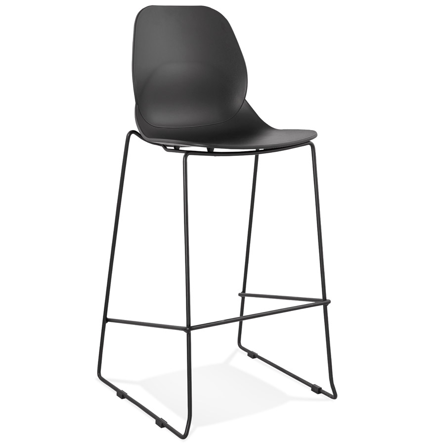 Alterego Bar Stool BERLIN Frame Color Black Seat Black