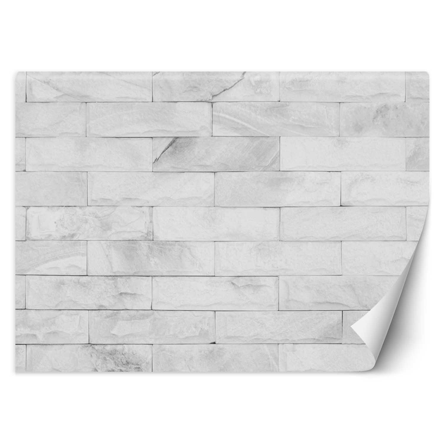 100 cm decorative wall mural with white brick look