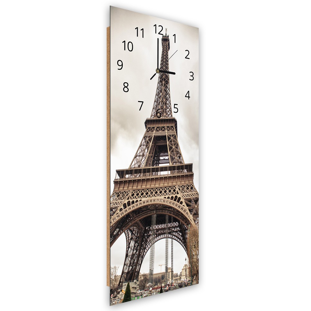 Classic fiberboard and paper wall clock with a beige color finish