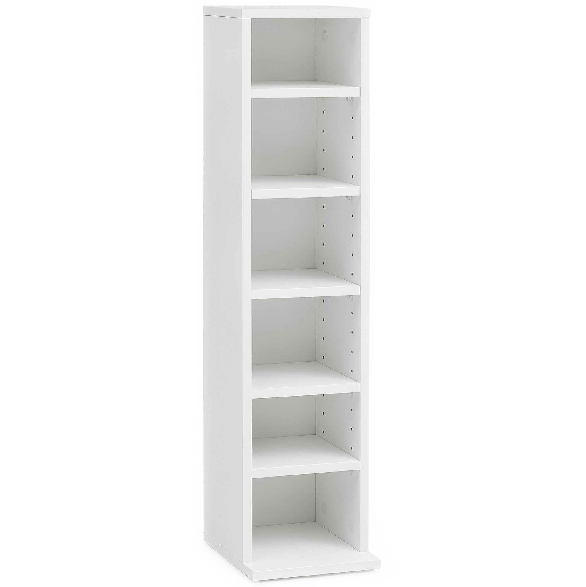 Wohnling cd-regal wl5.836 holz 21x90x20cm modern bücherregal 6 fächer standregal