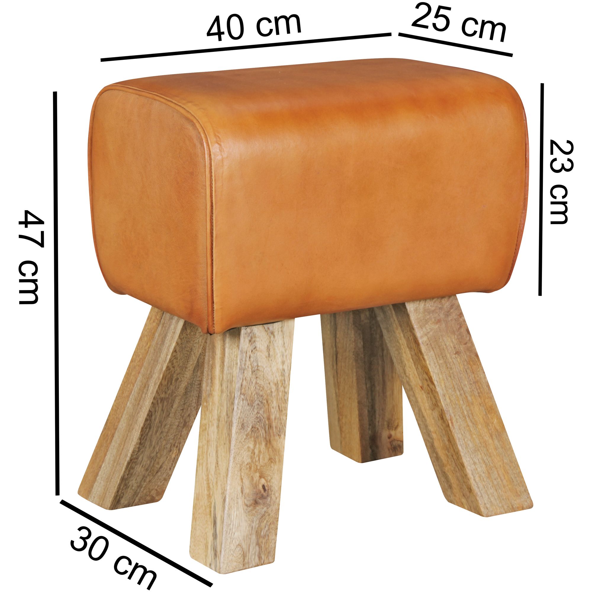 Design Tabouret Turnbock marron 40 x 30 x 47 cm