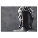 Cadre imprimé sur toile avec image de bouddha sur fond gris fabriqué en mdf et toile feeby-02