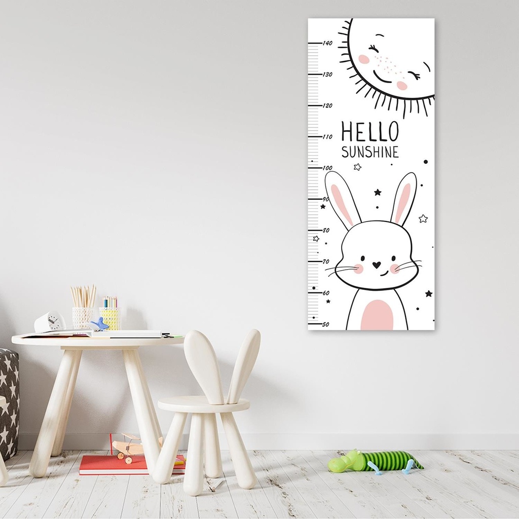 Cadre avec mètre pour mesurer la hauteur des enfants de 40 cm fabriqué en mdf lapin feeby-01