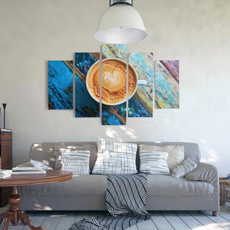 Cadre de tasse de café en mdf solide imprimé sur toile feeby-01