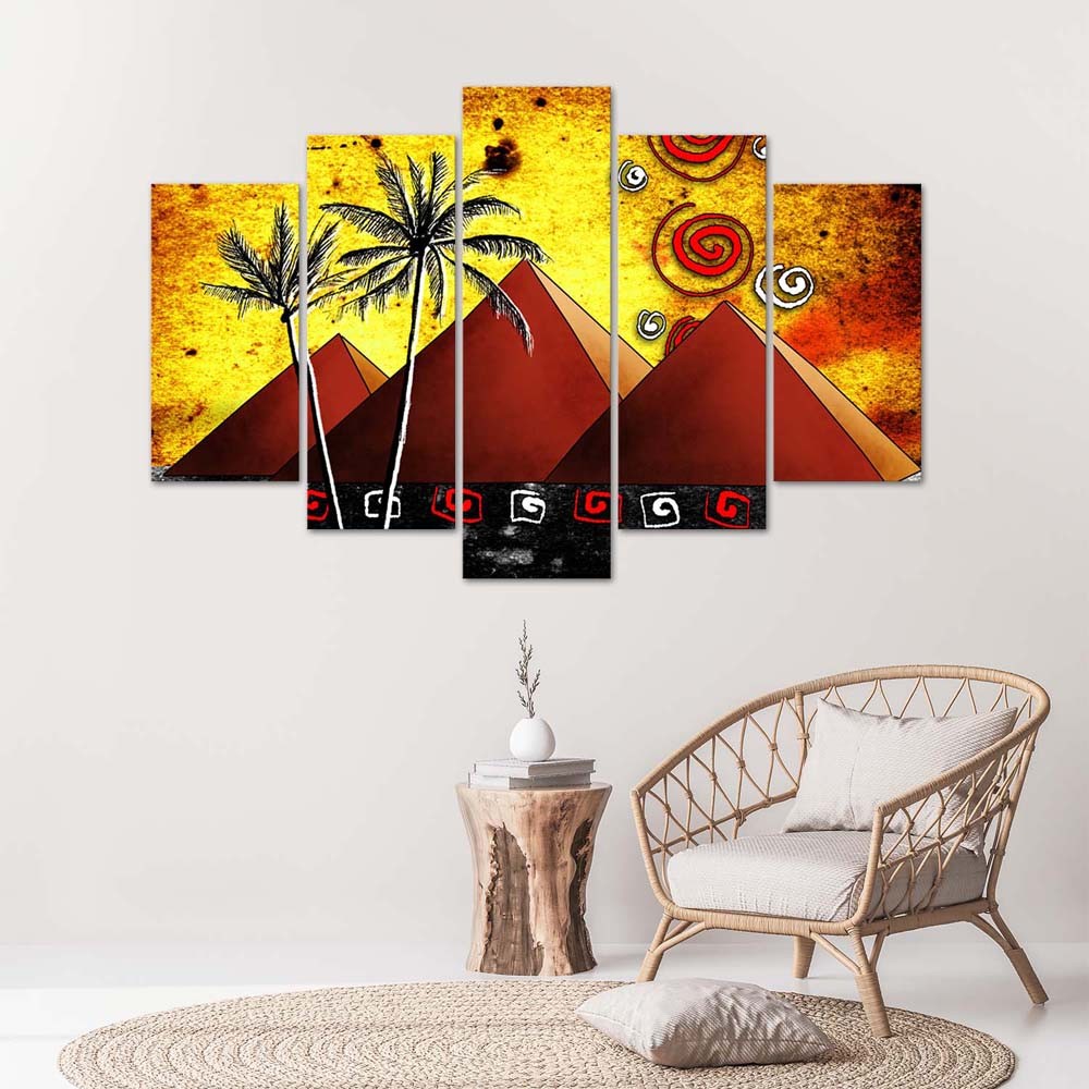 Cadre des pyramides en mdf solide imprimé sur toile feeby-01