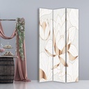 Paravent séparateur d'espaces impression sur toile avec cadre en mdf fleur de lotus beige feeby-01