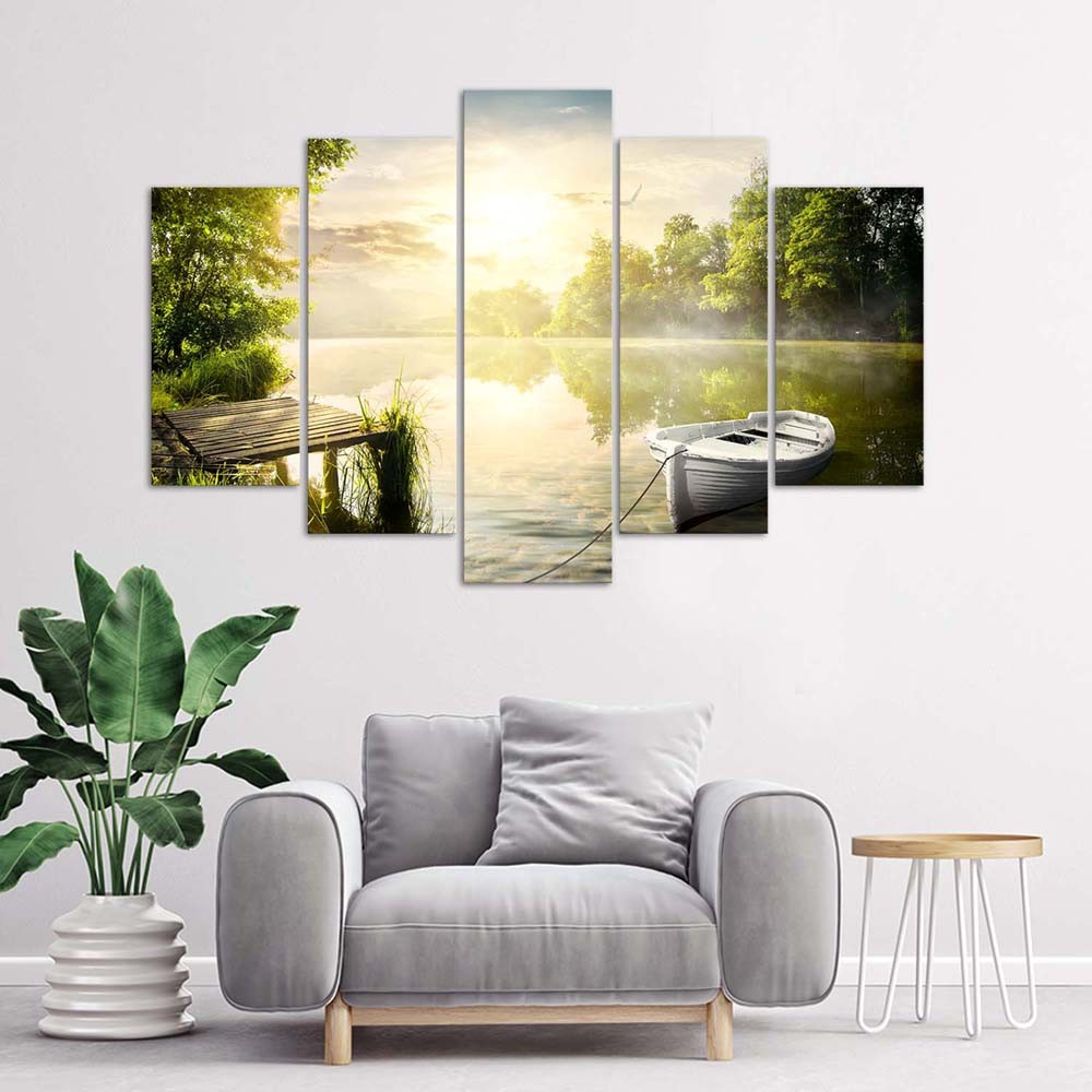 Cadre de paysage lever de soleil en mdf solide imprimé sur toile feeby-01