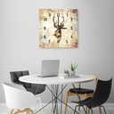 Horloge murale décorative en panneau de fibres de bois classique avec une finition de couleur beige feeby-01