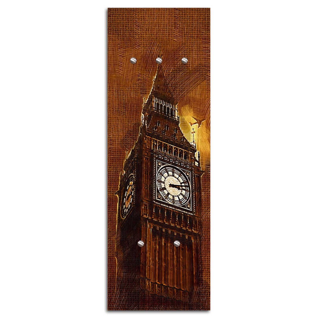 Porte-manteaux en panneau de fibres de bois et papier satiné avec dessin de big ben feeby-02