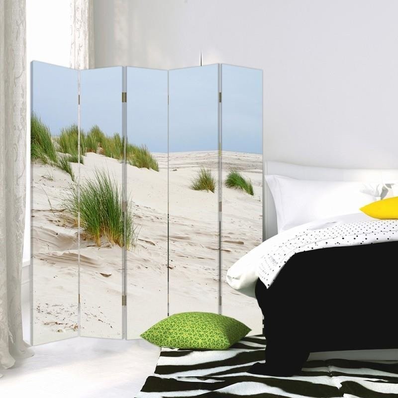 Paravent séparateur d'espaces impression sur toile avec cadre en mdf dunes relaxantes feeby-01