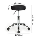 Tabouret Leon Design Tabouret de Travail Housse en Tissu Noir, XL_02