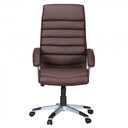 Chaise de bureau Valencia cuir artificiel marron ergonomique avec appui-tête_01