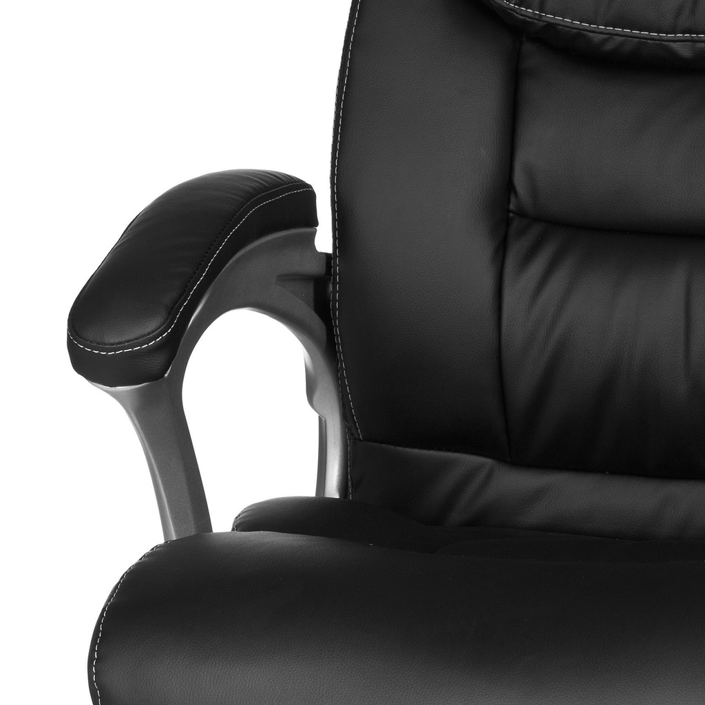 Chaise de bureau Madrid simili cuir noir ergonomique avec appui-tête_06