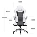 Housse de chaise de bureau Racing en simili cuir blanc_02