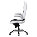 Housse de chaise de bureau Racing en simili cuir blanc_03