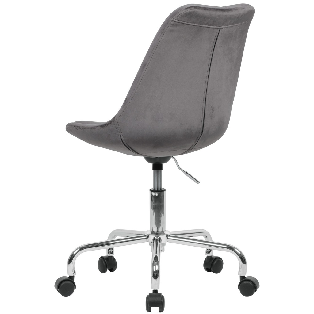 Chaise de bureau velours gris foncé_04